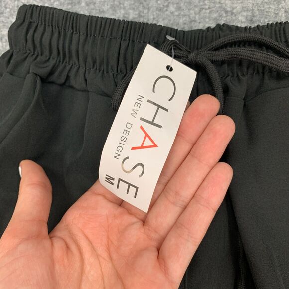 Chase New Design Pant Women M Medium Black Drawstring Straight Leg Loose Fit - Picture 5 of 10